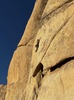 The crux of The Cavity is getting to the horizontal crack. Photo by M Petch Pietrolungo (with permission).