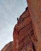 Me on lead just after the airy and incredible p2 crux.