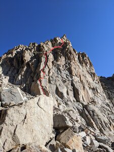 A rough outline of the route from the ground.