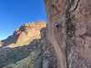 Questing up the bolt ladder on Adventurous Traveler on a beautiful winter day in PHX