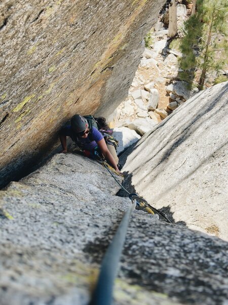 Tinn Lee cruising up the chimney on P1