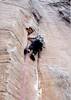 First ascensionist Ken Loy on the first pitch of "Safecracker". With permission from Ken's dad Robert Loy (deceased).