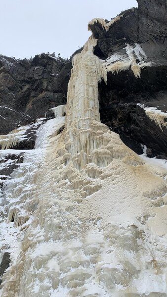 La chandelle sur pied de 60m. La dernière longueur de La Loutre.