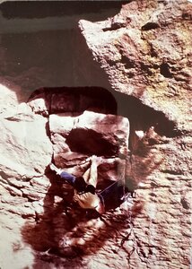 John Baldwin on Pali Gap before the chockstone was removed.