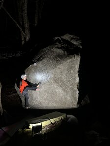 Erick Kopff fighting to get the heel set just right