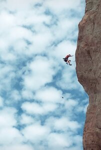 Cleaning up some holds in the crux section