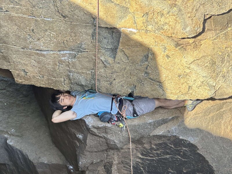 Resting before the crux