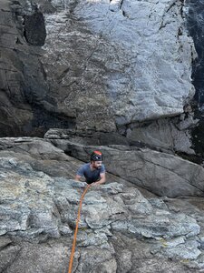 Mike looking for the next hold.