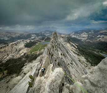 In route to south summit, trying to beat the storm.