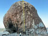 Unknown route, 5.11d? Giant Rock. Six bolts up to two bolt anchor with carabiners, five are permanent draws.
