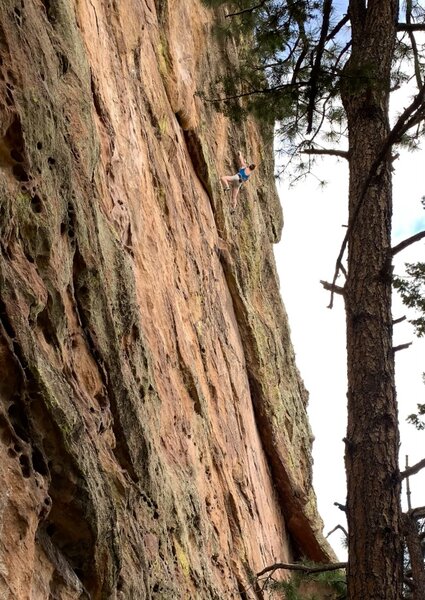 Gina in the crux of Blue Baboon.
