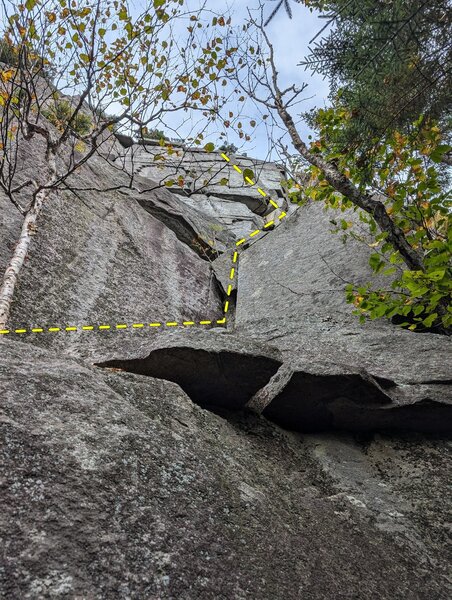 View of the route from the ledge