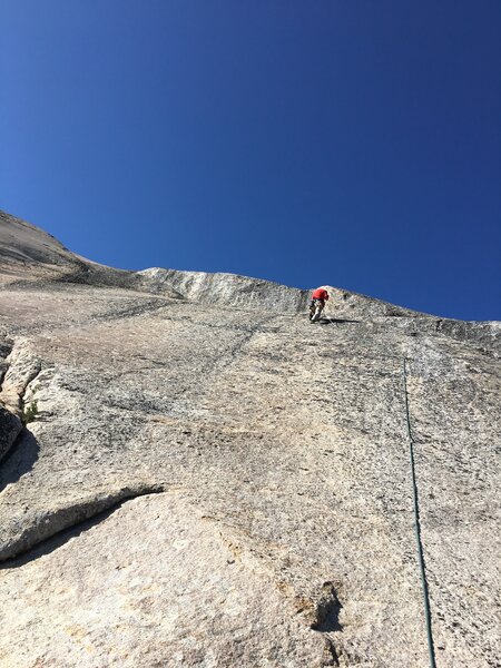 George ridgley at age 77 running it out 25+ feet and hand/stance drilling the route's second bolt