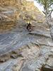 Jason on the FA of Ouroboros (5.10d), Monkeyface Falls