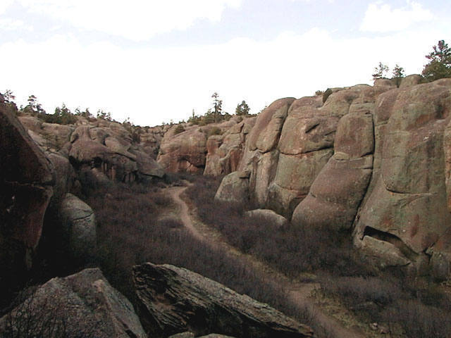 Looking down the main canyon