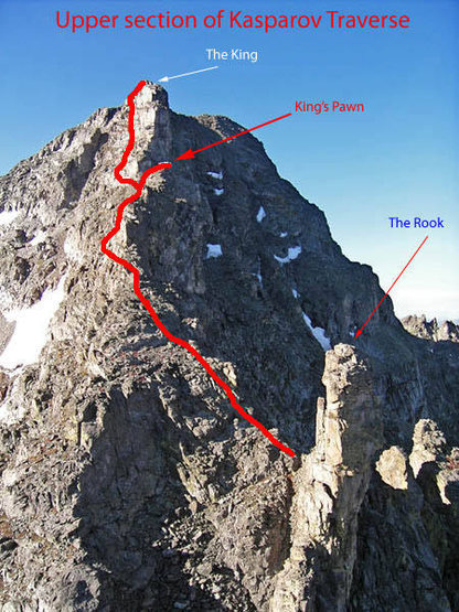 The upper section of the Kasparov Traverse