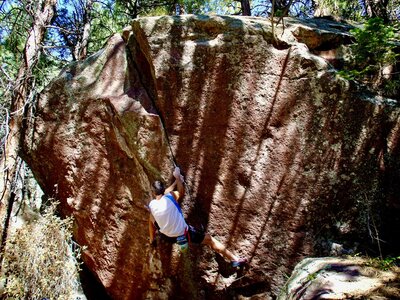 John Baldwin's first ascent of Laser Beam.