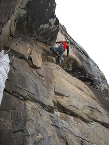 Torquing the corner crack of Boyer's Route.