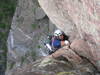 Jay Shotwell entering the dihedral of pitch 10.