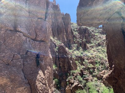 Richard at the rest before the pumpy headwall