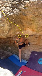 Hands are on the start holds for The Lever Direct.