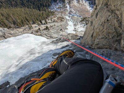 Looking down from top anchor