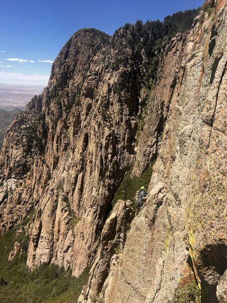 Sebastian at the crux on pitch 3