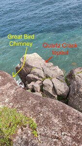 A view from the top showing approximately where you want your anchor directed.