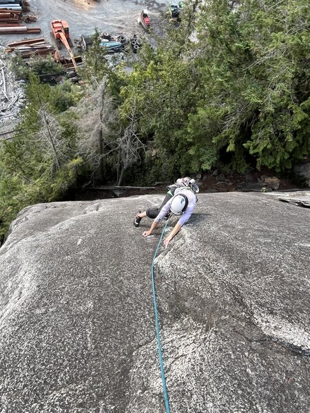 Kat cruising the fun moves towards the top.