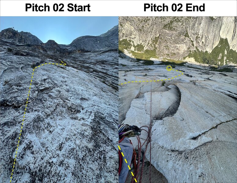 Looking up and down from the Pitch 2 anchors