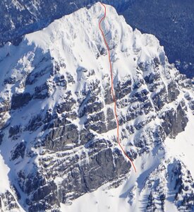 West Face of Sloan, "Borrowed Time" route pictured!