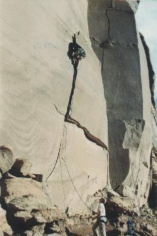 Mark Tjaden on the 1st ascent of Suzi Has No Choice.