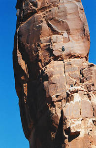 Tyson Arp on pitch 2.  Angela Arp Belaying.