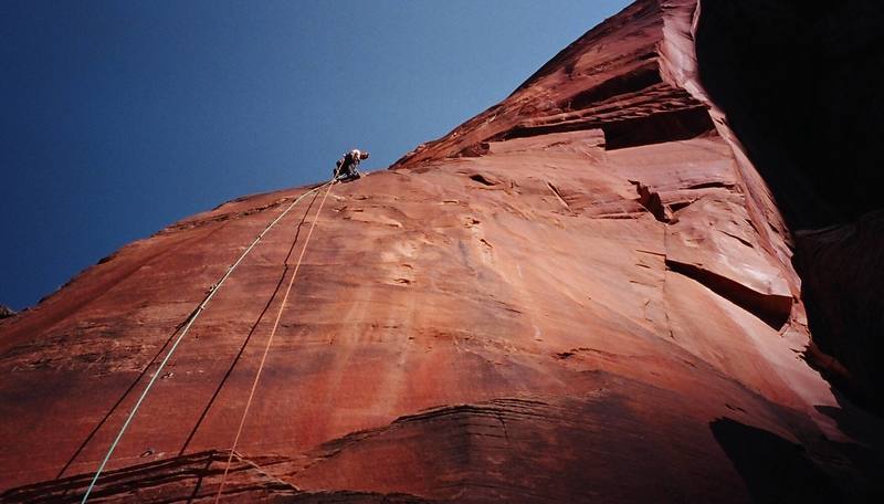 Climbing up the first aid pitch. Photo by Luke Taylor.