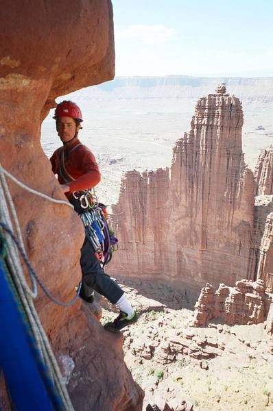 Ted starting pitch 4 (Cottontail Tower in the distance).