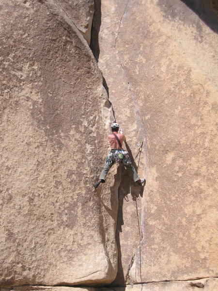 Mike Morley starts up the twin cracks of Touch And Go.  Photo: Shana Lauer.