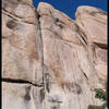 Irvin Fernandez raps from the top of the route.  Photo: Mike Morley