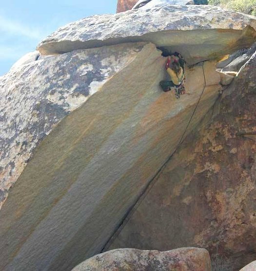 Michael pushing through the roof section and trying not to think about crawling up for a lie-down rest. 