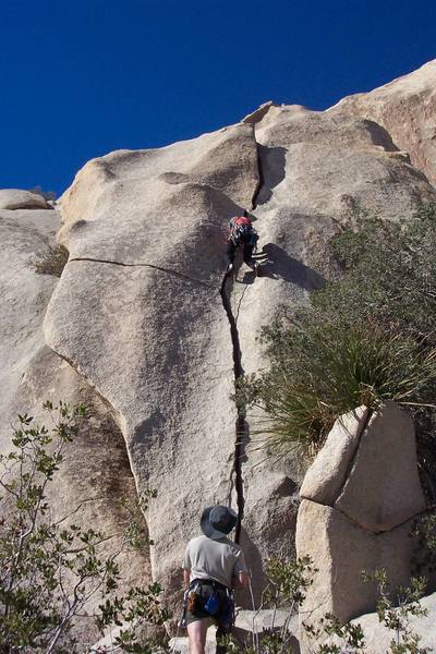 Geoff belaying Eric 