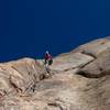 Hanging out at the bolted belay.