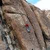 The lower portion of Party in the Desert (5.10b), Joshua Tree NP