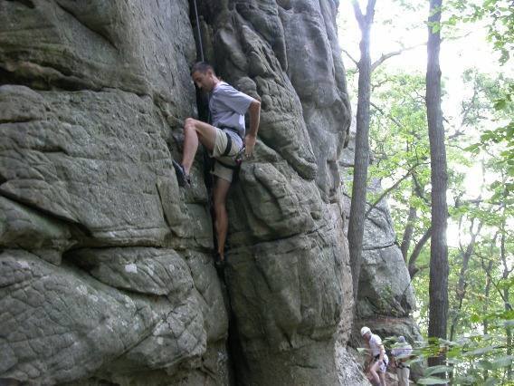 Burt Preston working his way up Chez's Chimney.