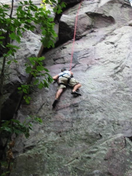 Tom Bulawa working the crux