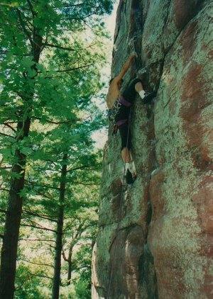 Ed snapped this one of me approching the crux