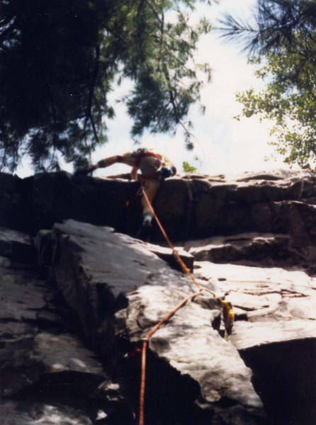 "Swing your left foot over", An ascent of Roger's Roof a long time ago. 