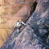 Richard at the massive dihedral. Photo by Xavier Wasiak (rope gun). Xavier led all pitches that day, often faster than Richard could follow them.