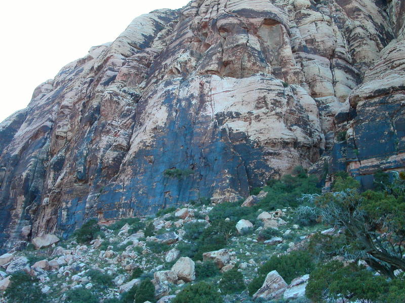 View of Brass Wall from below.  Photo taken April 26, 2003.