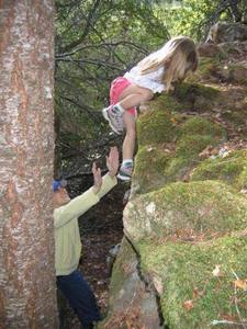 My stepdaughter Holly already pulling down hard at 3 years of age!