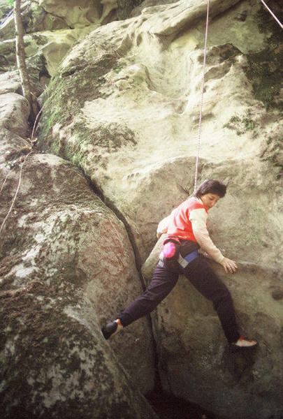 Michelle Franco top-roping "High On Life" (5.8), Underworld Rock, Castle Rock State Park, California