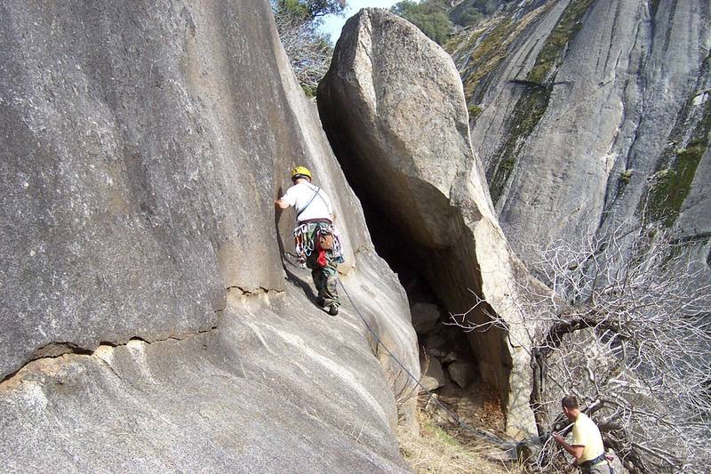 Brad starting Scorpio.  The climb starts basically where the pic was taken from. 